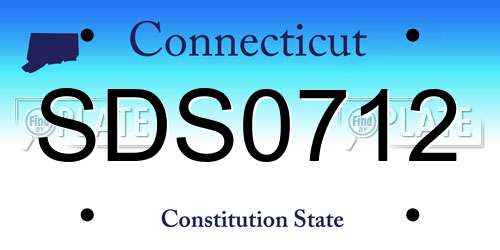 SDS0712 Connecticut License Plate