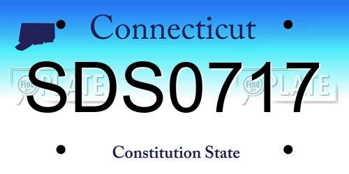 SDS0717 Connecticut License Plate
