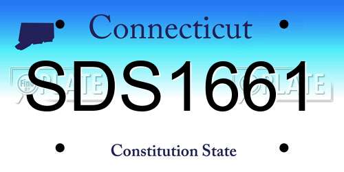 SDS1661 Connecticut License Plate