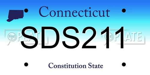 SDS211 Connecticut License Plate