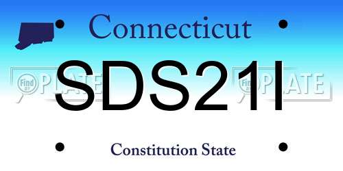 SDS21I Connecticut License Plate