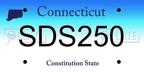 SDS250 Connecticut License Plate