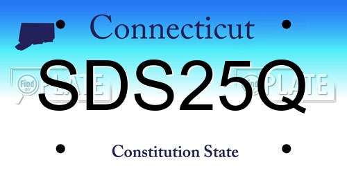 SDS25Q Connecticut License Plate