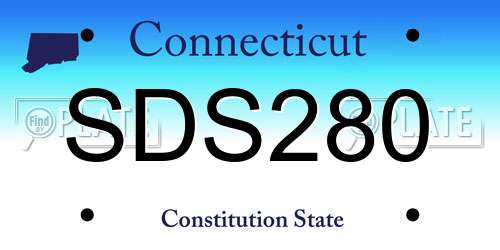 SDS280 Connecticut License Plate
