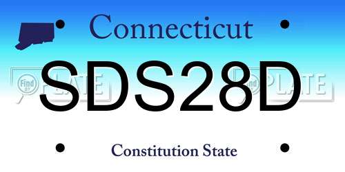 SDS28D Connecticut License Plate