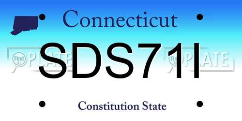 SDS71I Connecticut License Plate