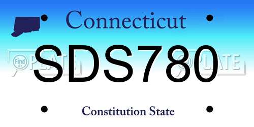 SDS780 Connecticut License Plate