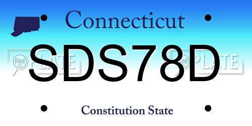 SDS78D Connecticut License Plate