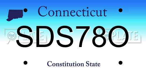 SDS78O Connecticut License Plate