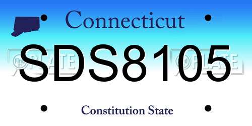 SDS8105 Connecticut License Plate
