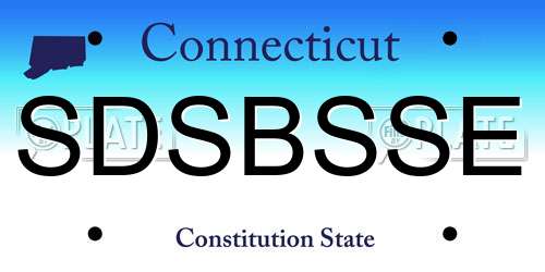 SDSBSSE Connecticut License Plate