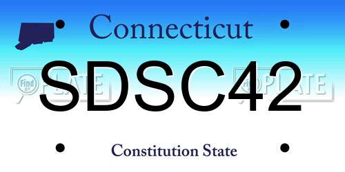 SDSC42 Connecticut License Plate