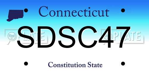 SDSC47 Connecticut License Plate