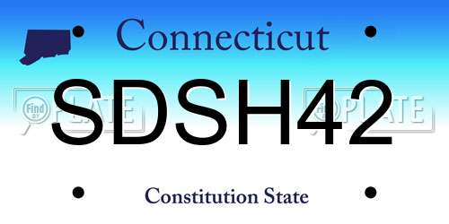 SDSH42 Connecticut License Plate