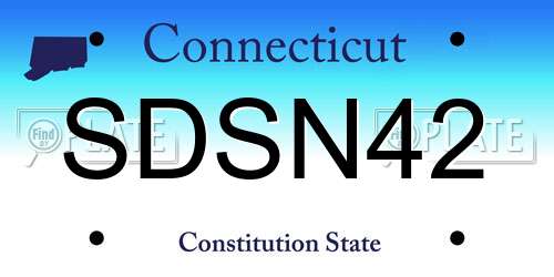 SDSN42 Connecticut License Plate
