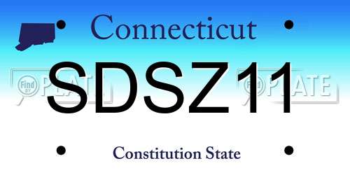 SDSZ11 Connecticut License Plate