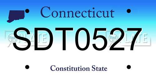 SDT0527 Connecticut License Plate