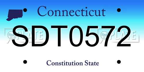 SDT0572 Connecticut License Plate
