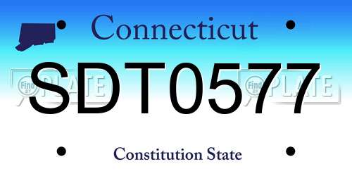 SDT0577 Connecticut License Plate