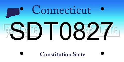 SDT0827 Connecticut License Plate