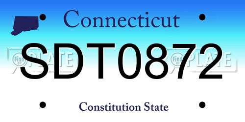 SDT0872 Connecticut License Plate