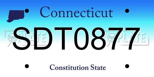 SDT0877 Connecticut License Plate