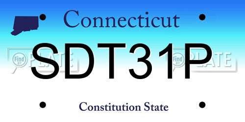 SDT31P Connecticut License Plate