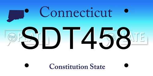 SDT458 Connecticut License Plate