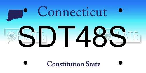 SDT48S Connecticut License Plate