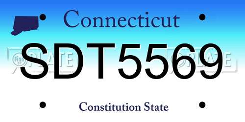 SDT5569 Connecticut License Plate