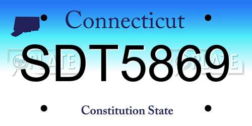 SDT5869 Connecticut License Plate