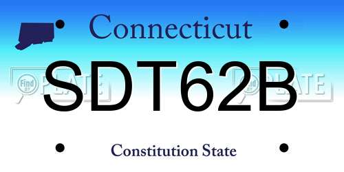 SDT62B Connecticut License Plate
