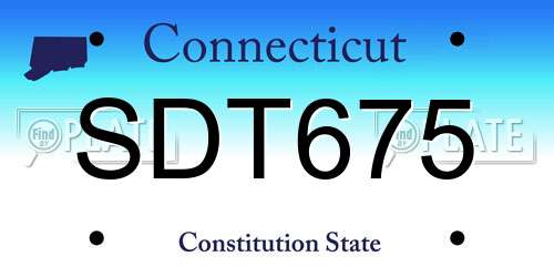 SDT675 Connecticut License Plate