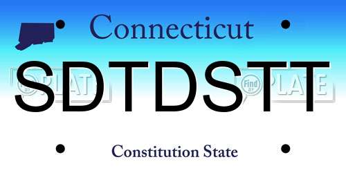 SDTDSTT Connecticut License Plate