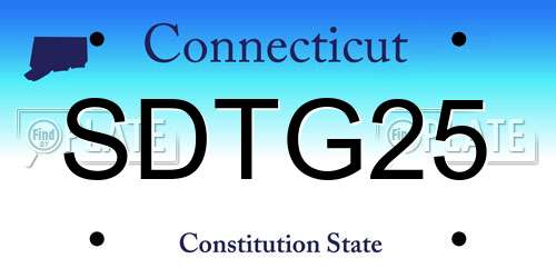 SDTG25 Connecticut License Plate