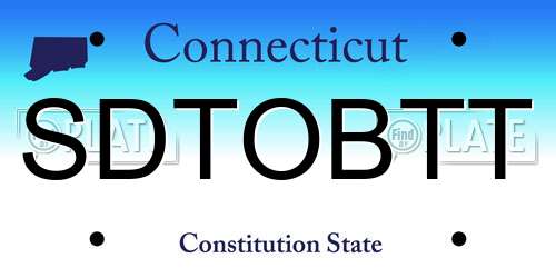 SDTOBTT Connecticut License Plate