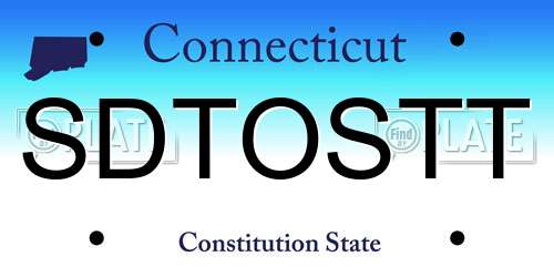 SDTOSTT Connecticut License Plate