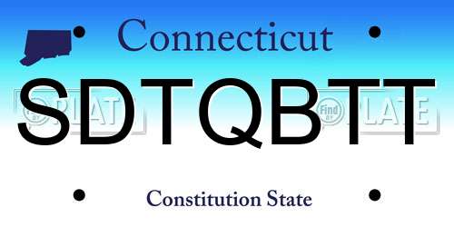 SDTQBTT Connecticut License Plate