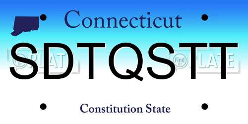 SDTQSTT Connecticut License Plate