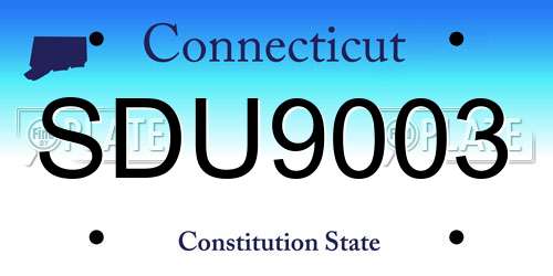 SDU9003 Connecticut License Plate