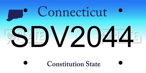 SDV2044 Connecticut License Plate