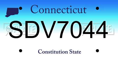 SDV7044 Connecticut License Plate