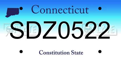 SDZ0522 Connecticut License Plate
