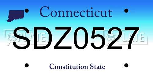 SDZ0527 Connecticut License Plate