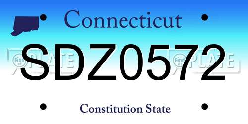 SDZ0572 Connecticut License Plate