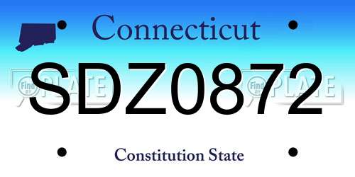 SDZ0872 Connecticut License Plate