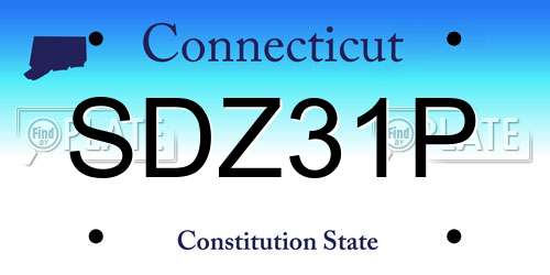 SDZ31P Connecticut License Plate