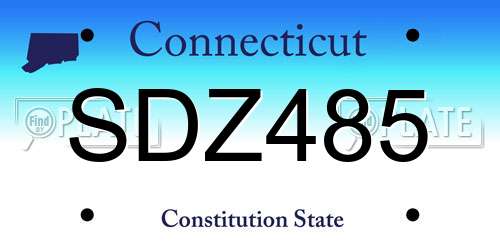 SDZ485 Connecticut License Plate