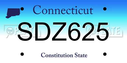 SDZ625 Connecticut License Plate
