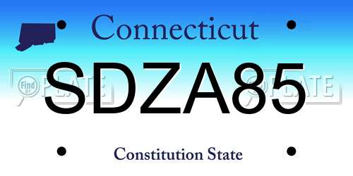 SDZA85 Connecticut License Plate